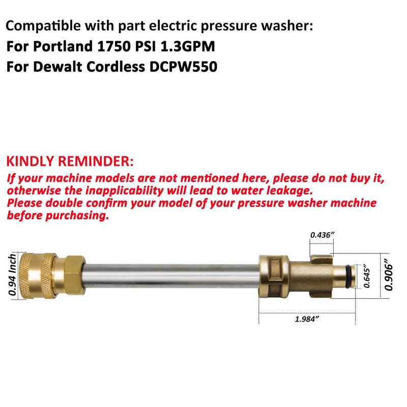 STYDDI Pressure Washer Gun Adapter with 1/4â€ Quick Connector, Quick-Connect Pressure Washer Replacement Spray Wand Compatible with Portland 1750 Electric Power Washer - Image 2